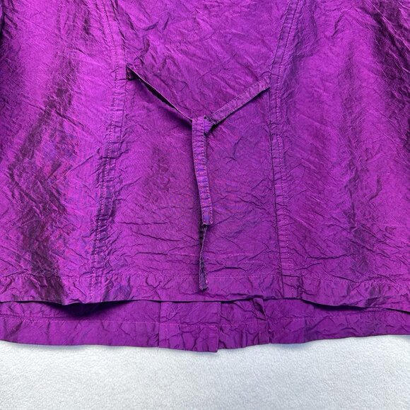 Eleven Stitch Design Silk Button Up Lightweight Jacket Size S Purple Lagenlook - Picture 9 of 13